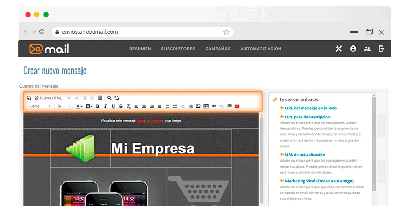 Templates o Plantillas - Editar diseño URL