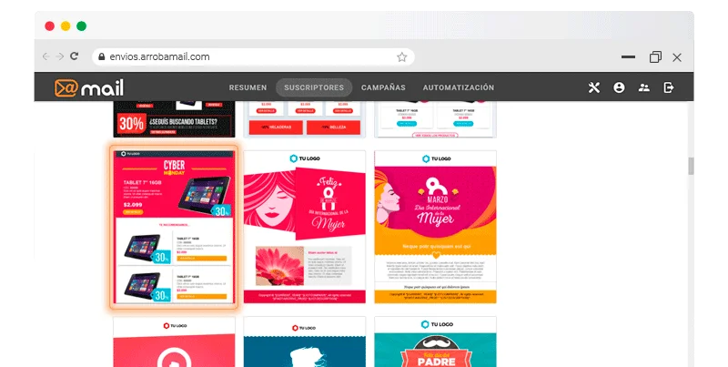Templates o Plantillas - Plantillas de arrobaMail